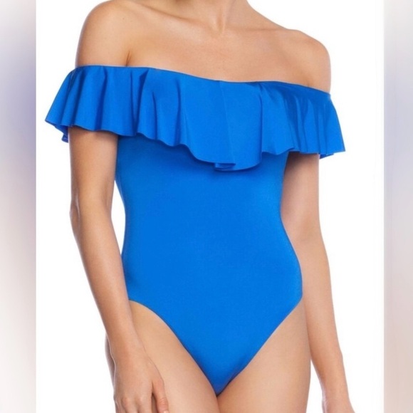Trina Turk Other - Trina Turk Monaco Ruffle Top Swimsuit size 14 Royal Blue